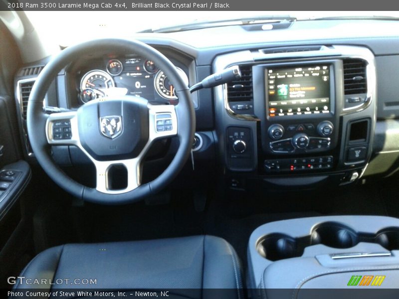 Brilliant Black Crystal Pearl / Black 2018 Ram 3500 Laramie Mega Cab 4x4