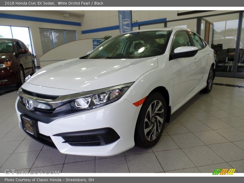 White Orchid Pearl / Black 2018 Honda Civic EX Sedan