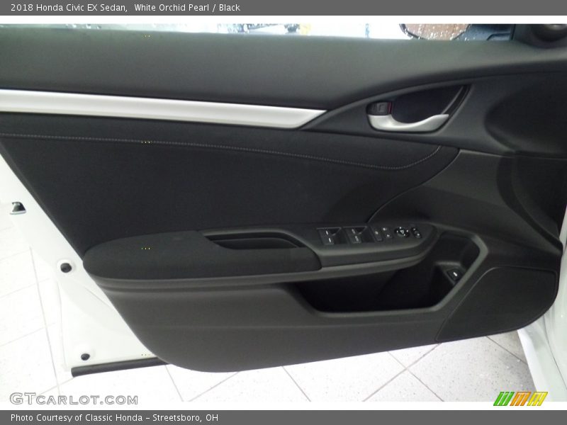 White Orchid Pearl / Black 2018 Honda Civic EX Sedan