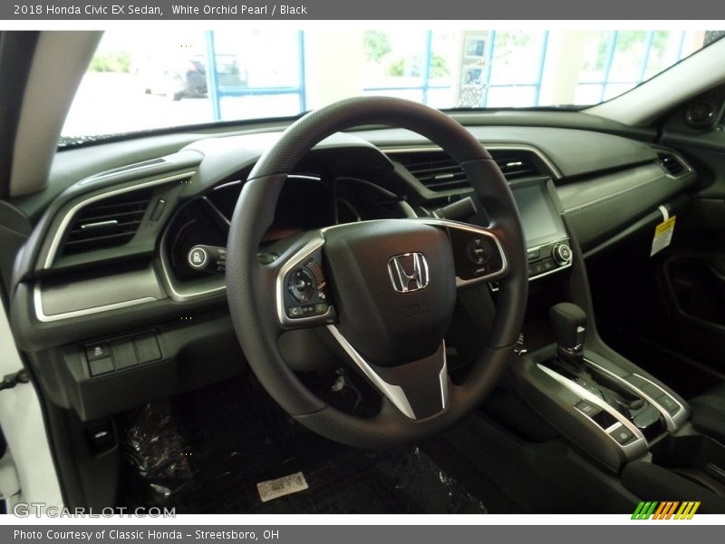 White Orchid Pearl / Black 2018 Honda Civic EX Sedan