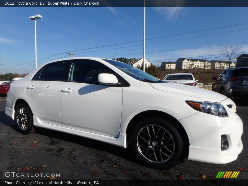 Super White / Dark Charcoal 2012 Toyota Corolla S