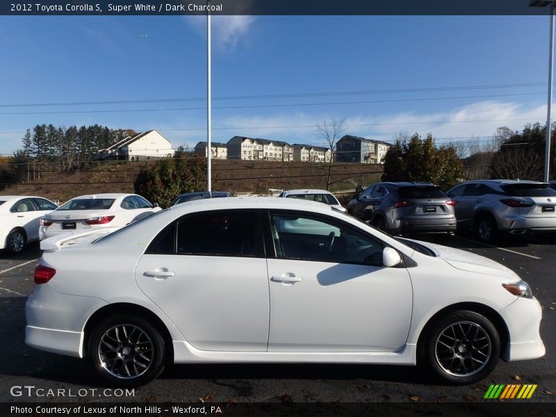 Super White / Dark Charcoal 2012 Toyota Corolla S