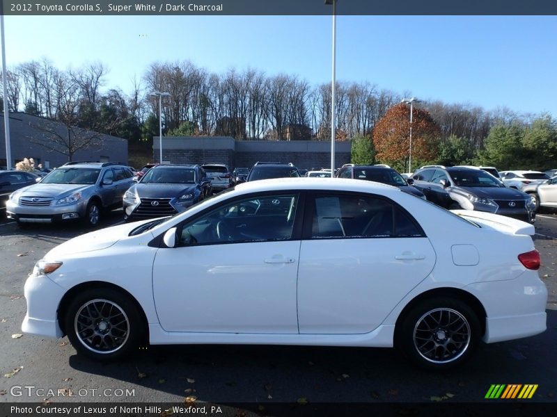 Super White / Dark Charcoal 2012 Toyota Corolla S