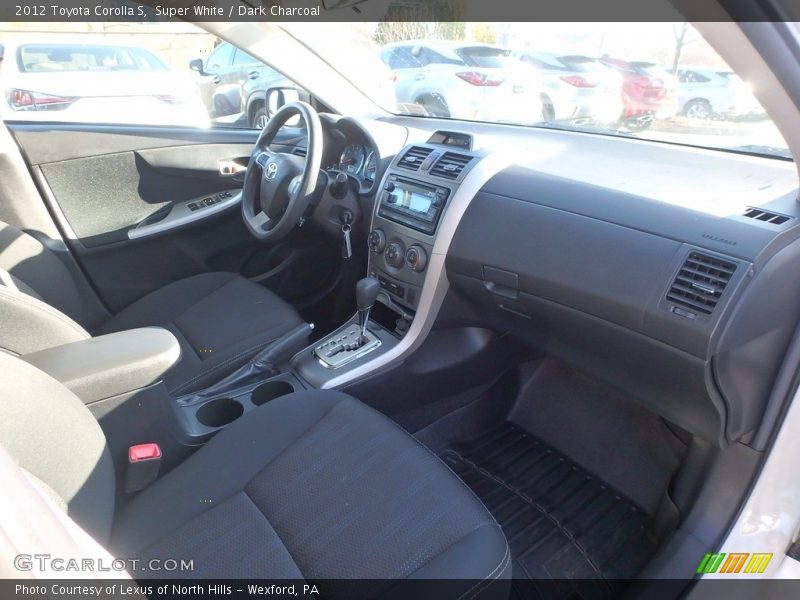 Super White / Dark Charcoal 2012 Toyota Corolla S