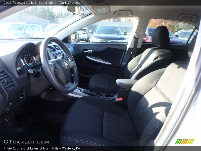 Super White / Dark Charcoal 2012 Toyota Corolla S