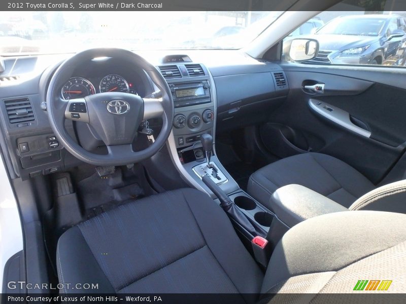 Super White / Dark Charcoal 2012 Toyota Corolla S