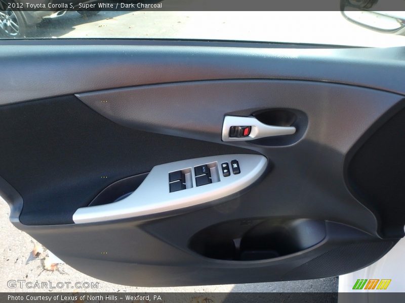 Super White / Dark Charcoal 2012 Toyota Corolla S