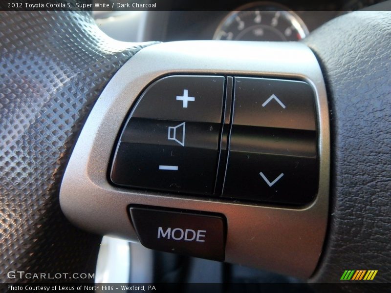 Super White / Dark Charcoal 2012 Toyota Corolla S