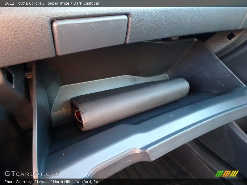 Super White / Dark Charcoal 2012 Toyota Corolla S