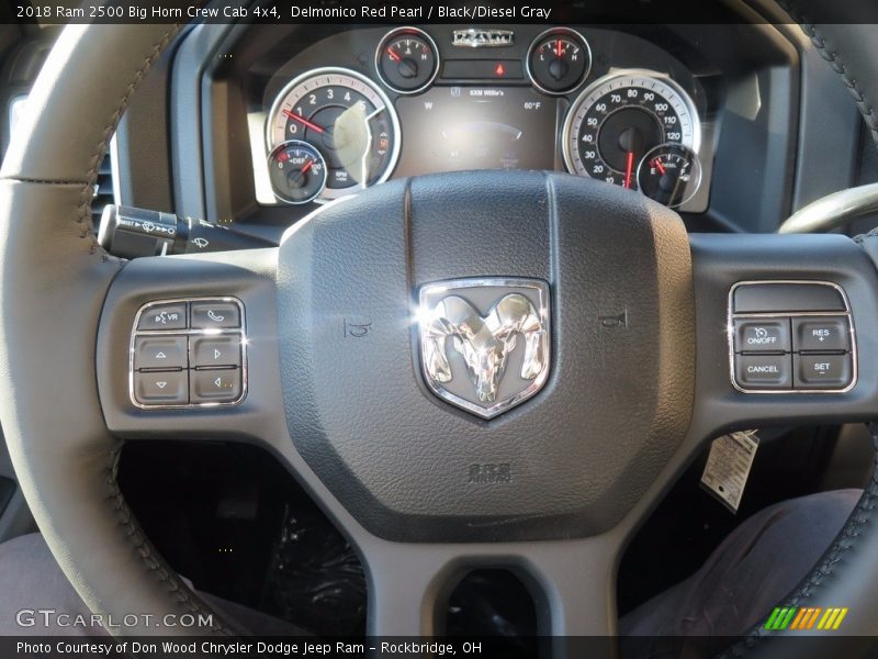 Delmonico Red Pearl / Black/Diesel Gray 2018 Ram 2500 Big Horn Crew Cab 4x4