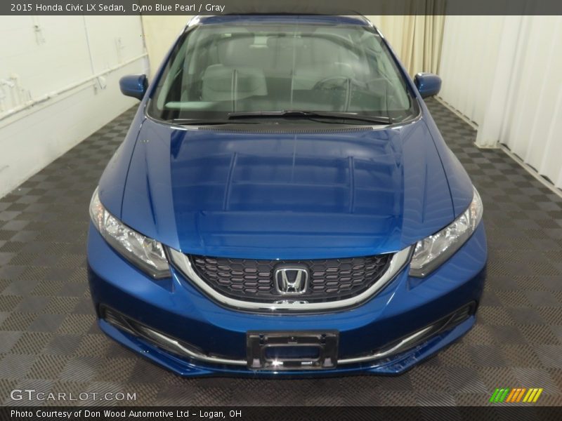 Dyno Blue Pearl / Gray 2015 Honda Civic LX Sedan