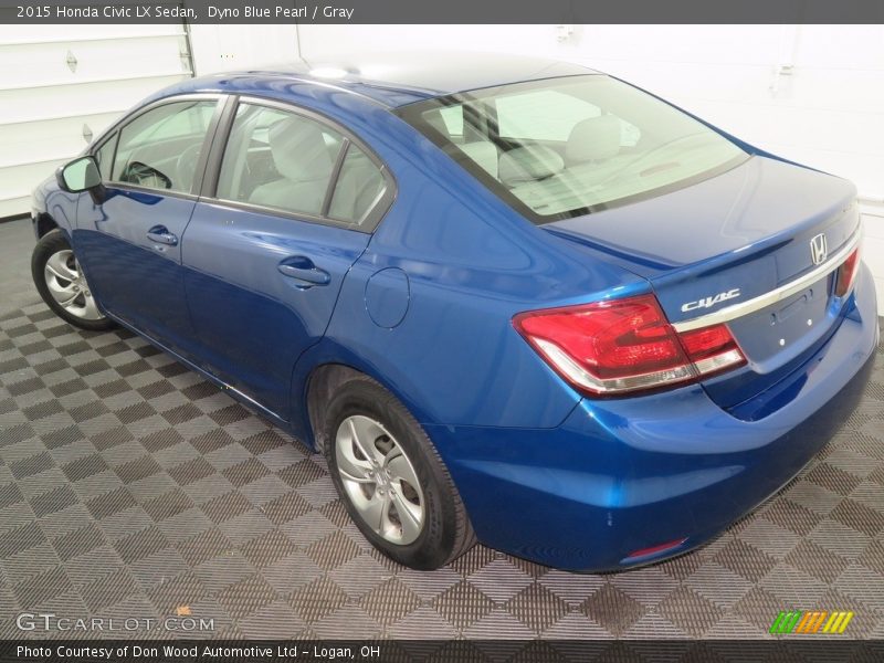 Dyno Blue Pearl / Gray 2015 Honda Civic LX Sedan