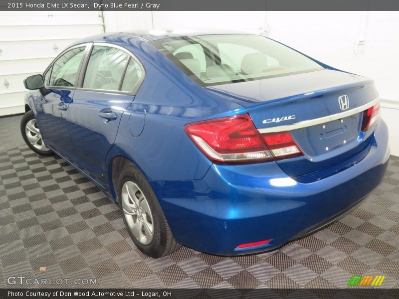 Dyno Blue Pearl / Gray 2015 Honda Civic LX Sedan