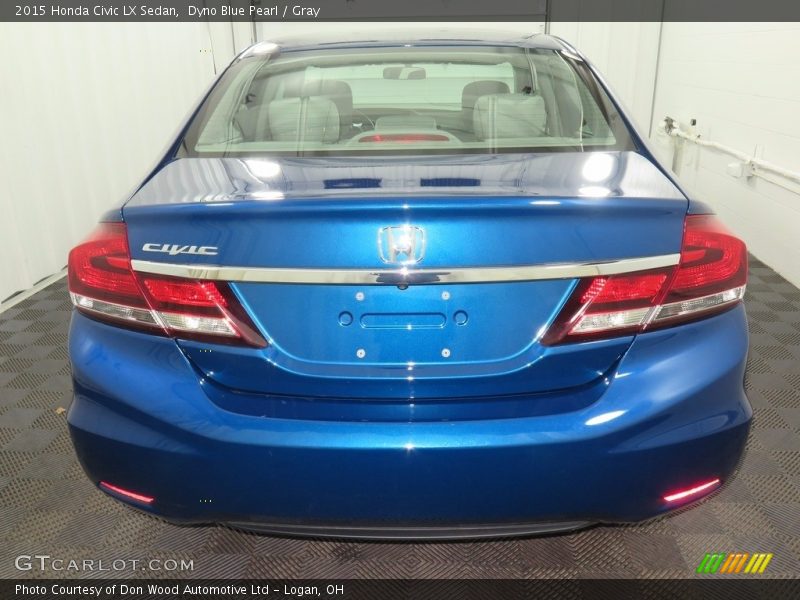 Dyno Blue Pearl / Gray 2015 Honda Civic LX Sedan