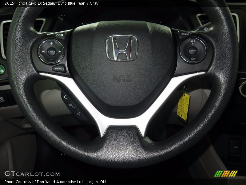 Dyno Blue Pearl / Gray 2015 Honda Civic LX Sedan