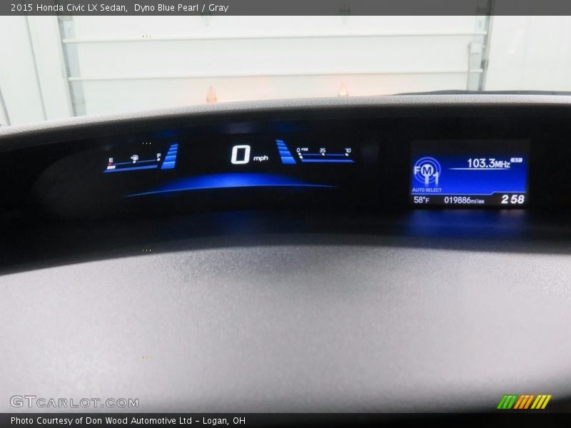 Dyno Blue Pearl / Gray 2015 Honda Civic LX Sedan