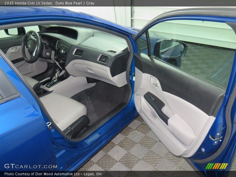 Dyno Blue Pearl / Gray 2015 Honda Civic LX Sedan