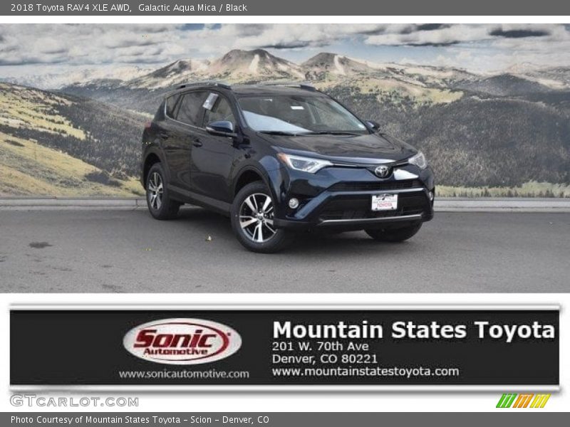Galactic Aqua Mica / Black 2018 Toyota RAV4 XLE AWD