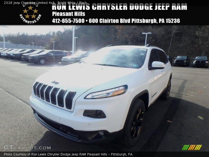 Bright White / Black 2018 Jeep Cherokee Limited 4x4