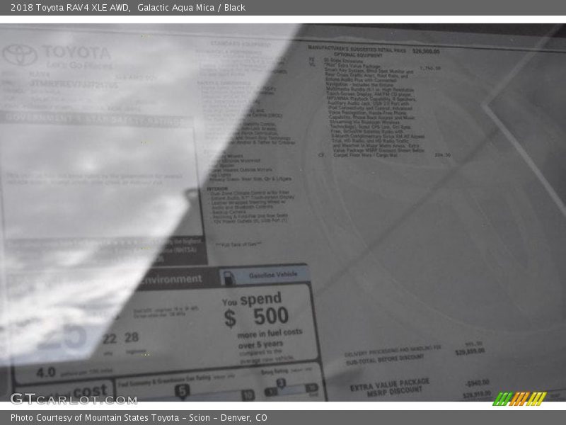 Galactic Aqua Mica / Black 2018 Toyota RAV4 XLE AWD
