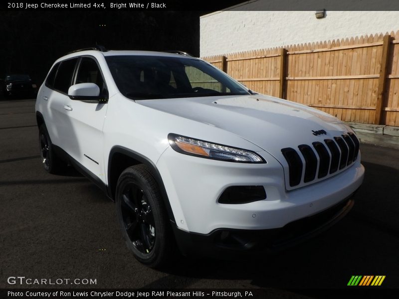 Bright White / Black 2018 Jeep Cherokee Limited 4x4