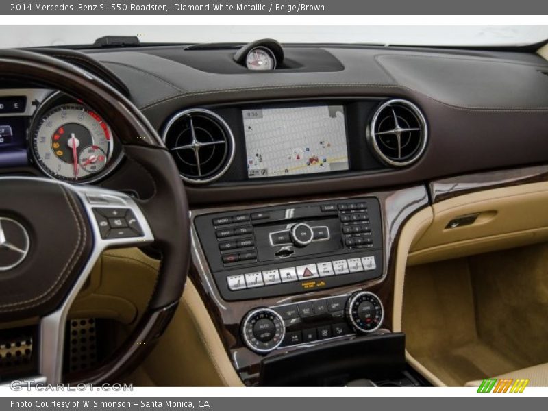 Diamond White Metallic / Beige/Brown 2014 Mercedes-Benz SL 550 Roadster