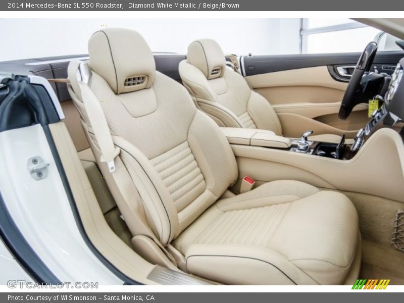 Diamond White Metallic / Beige/Brown 2014 Mercedes-Benz SL 550 Roadster