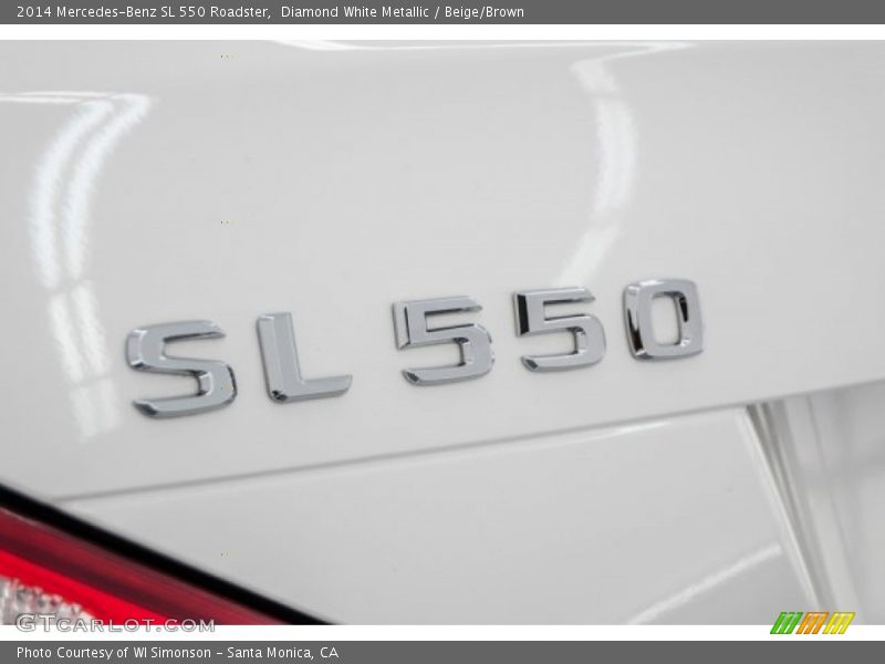 Diamond White Metallic / Beige/Brown 2014 Mercedes-Benz SL 550 Roadster