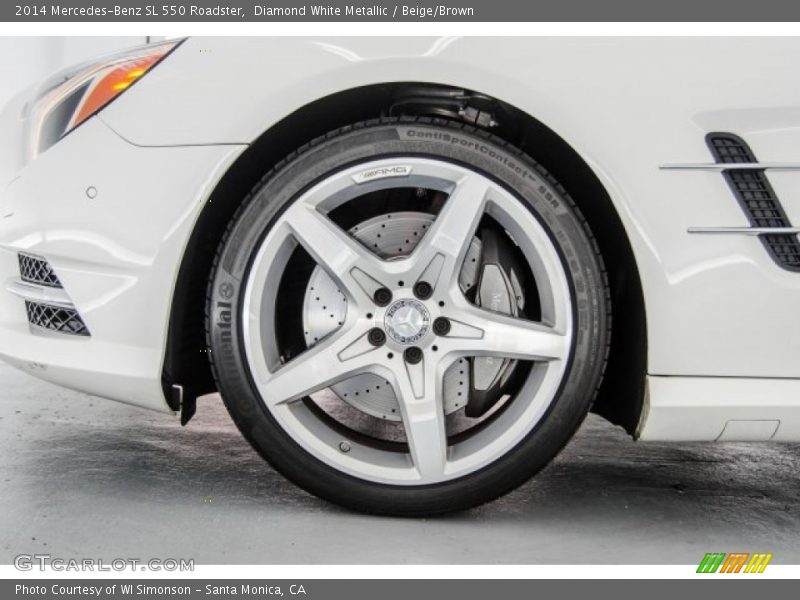 Diamond White Metallic / Beige/Brown 2014 Mercedes-Benz SL 550 Roadster