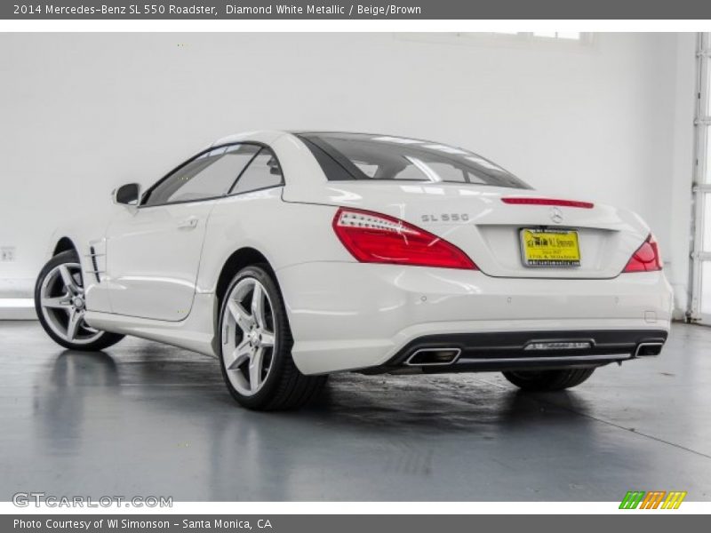Diamond White Metallic / Beige/Brown 2014 Mercedes-Benz SL 550 Roadster