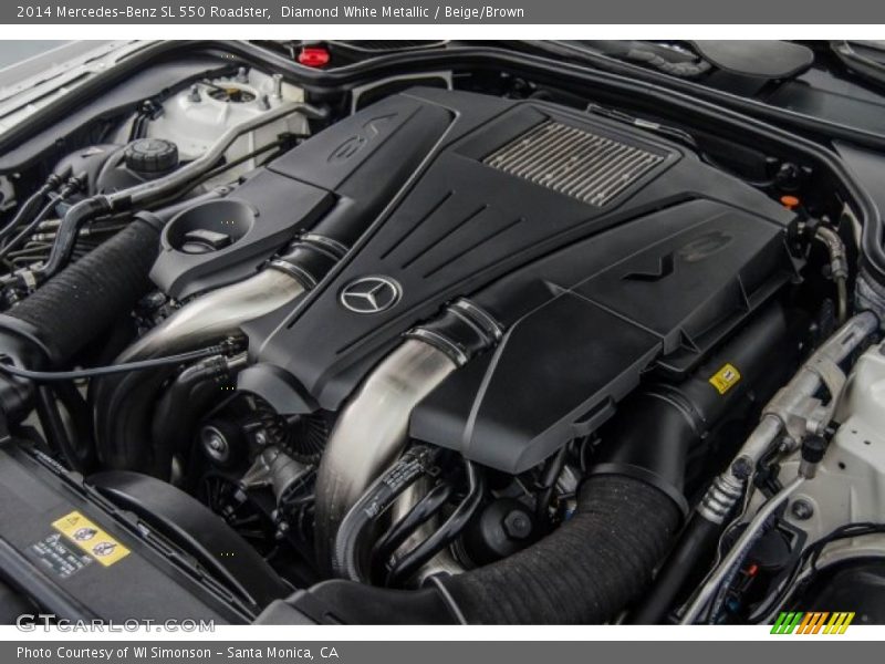 Diamond White Metallic / Beige/Brown 2014 Mercedes-Benz SL 550 Roadster