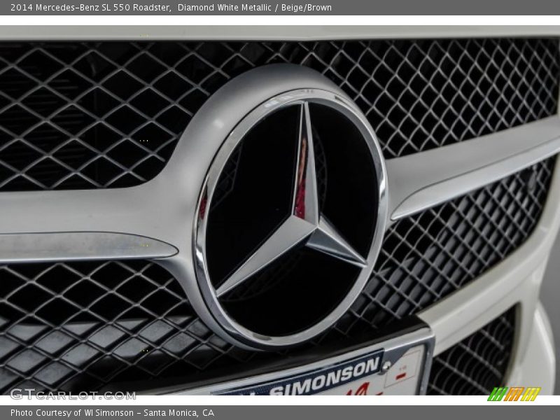 Diamond White Metallic / Beige/Brown 2014 Mercedes-Benz SL 550 Roadster