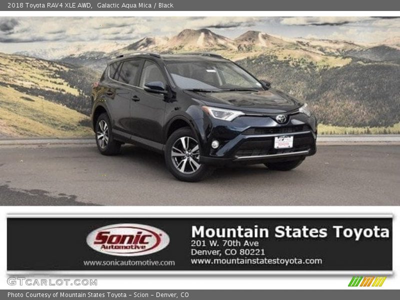 Galactic Aqua Mica / Black 2018 Toyota RAV4 XLE AWD