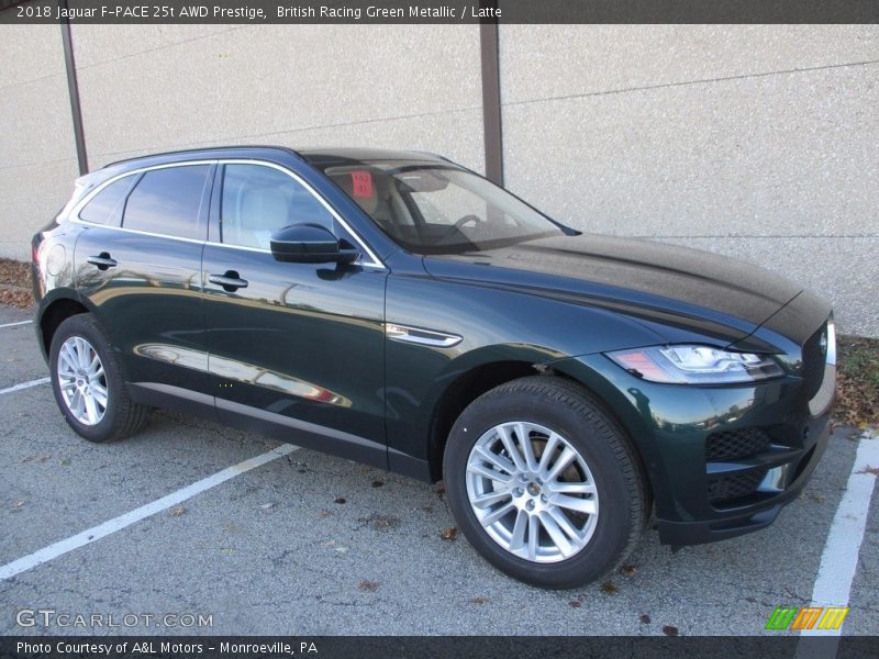 British Racing Green Metallic / Latte 2018 Jaguar F-PACE 25t AWD Prestige