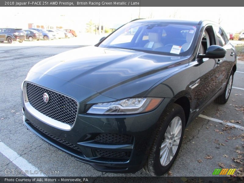 British Racing Green Metallic / Latte 2018 Jaguar F-PACE 25t AWD Prestige