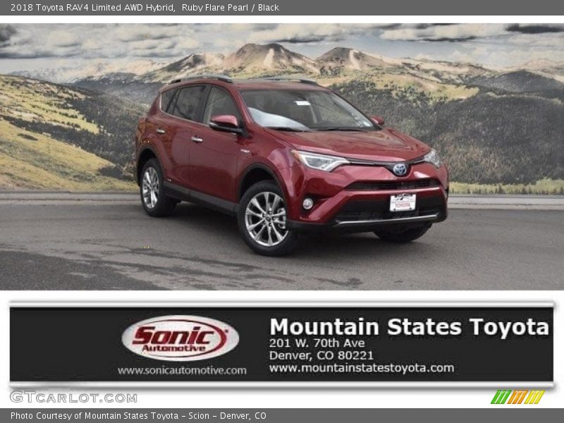Ruby Flare Pearl / Black 2018 Toyota RAV4 Limited AWD Hybrid