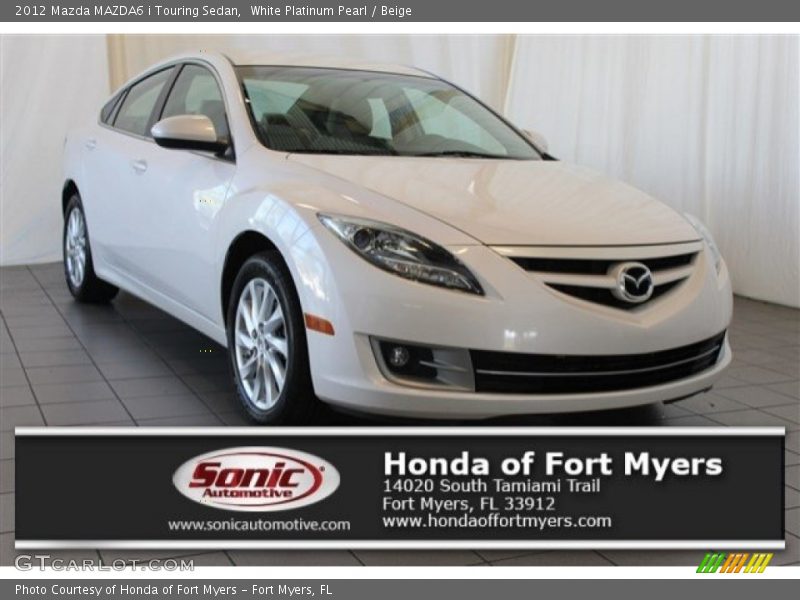 White Platinum Pearl / Beige 2012 Mazda MAZDA6 i Touring Sedan