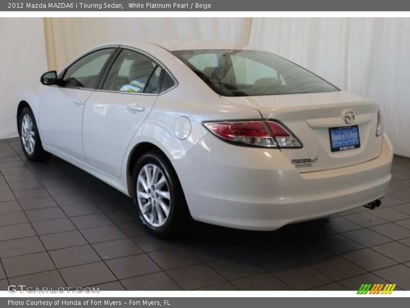 White Platinum Pearl / Beige 2012 Mazda MAZDA6 i Touring Sedan