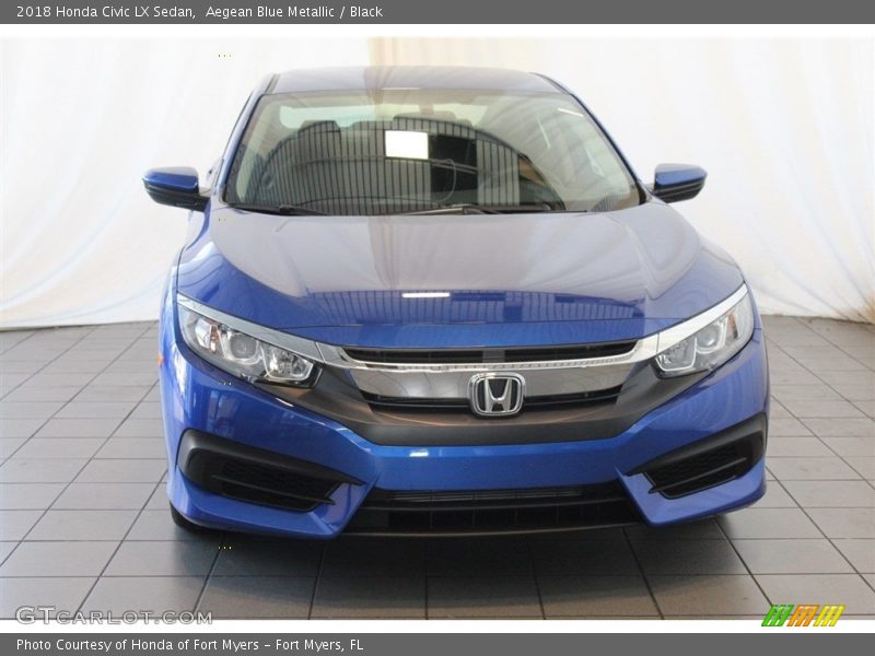 Aegean Blue Metallic / Black 2018 Honda Civic LX Sedan