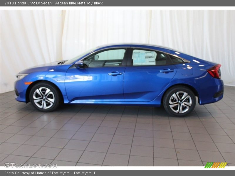 Aegean Blue Metallic / Black 2018 Honda Civic LX Sedan