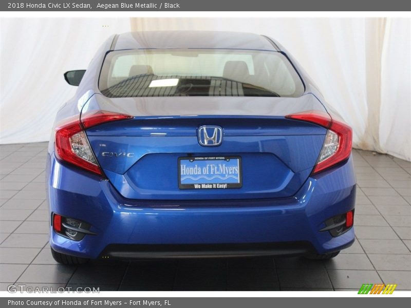 Aegean Blue Metallic / Black 2018 Honda Civic LX Sedan