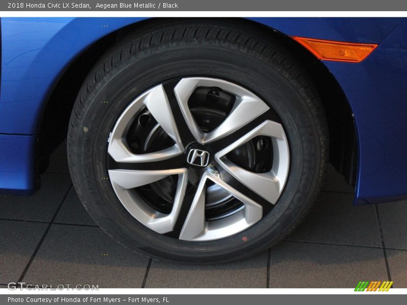 Aegean Blue Metallic / Black 2018 Honda Civic LX Sedan