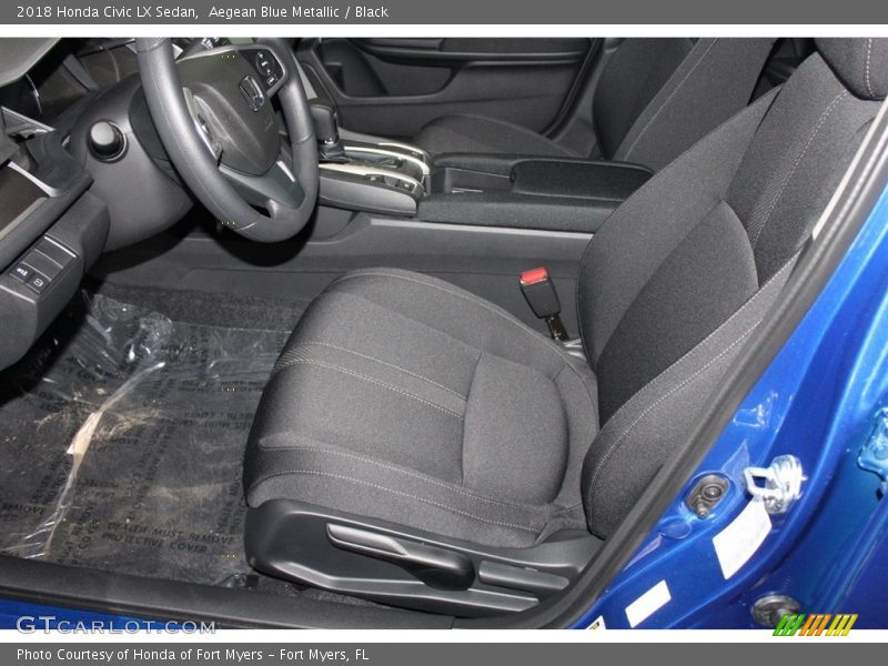 Aegean Blue Metallic / Black 2018 Honda Civic LX Sedan