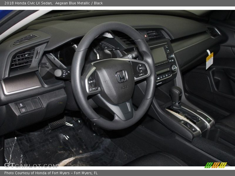 Aegean Blue Metallic / Black 2018 Honda Civic LX Sedan