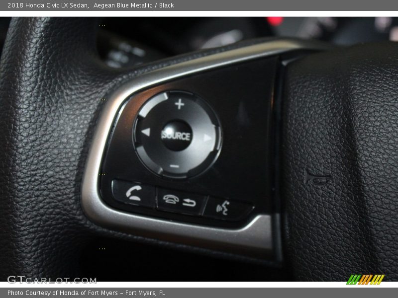 Aegean Blue Metallic / Black 2018 Honda Civic LX Sedan