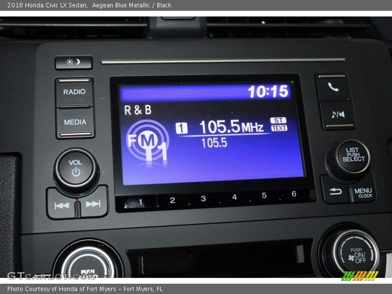 Aegean Blue Metallic / Black 2018 Honda Civic LX Sedan