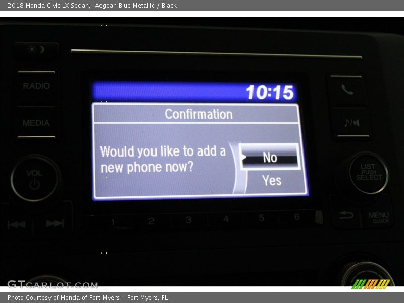 Aegean Blue Metallic / Black 2018 Honda Civic LX Sedan