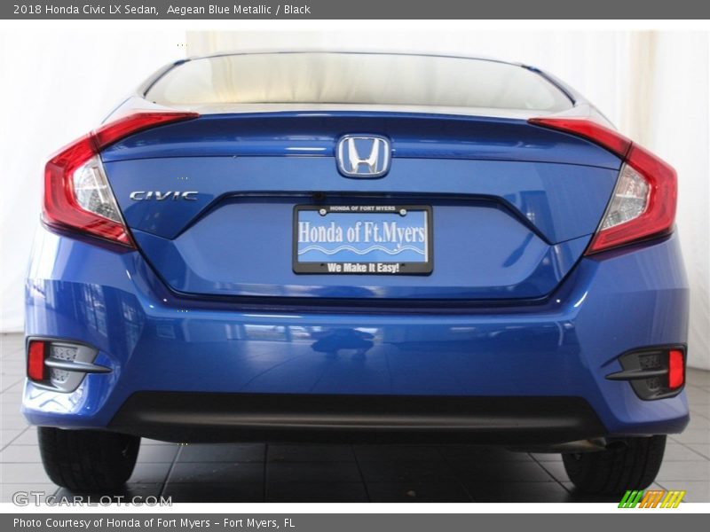 Aegean Blue Metallic / Black 2018 Honda Civic LX Sedan