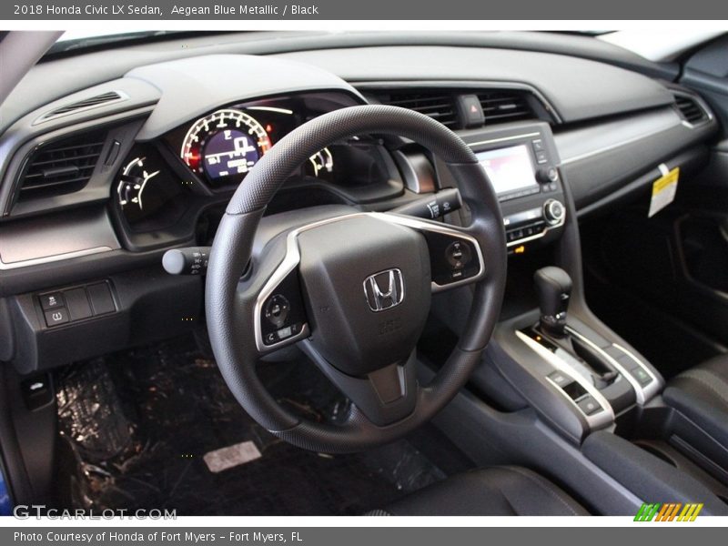 Aegean Blue Metallic / Black 2018 Honda Civic LX Sedan
