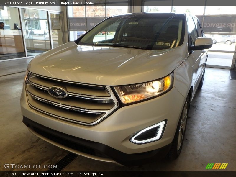 Ingot Silver / Ebony 2018 Ford Edge Titanium AWD